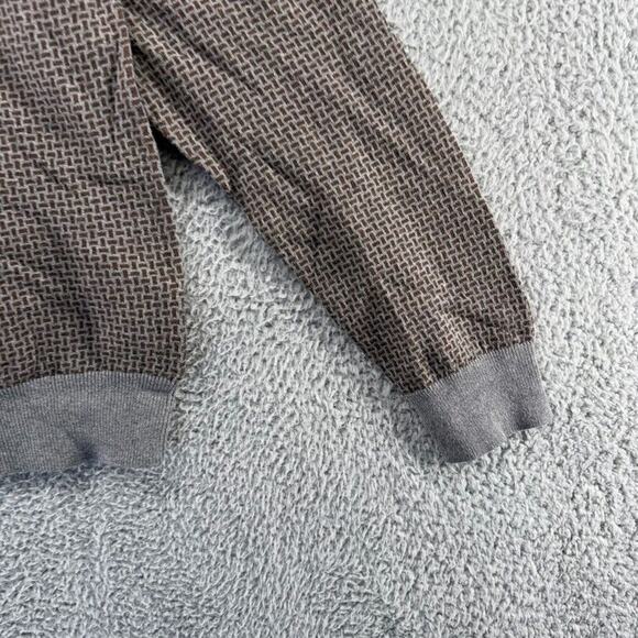 Vintage Old Navy Sweater Men's Large Gray Brown Geometric Pullover Grunge y2k - Picture 3 of 11